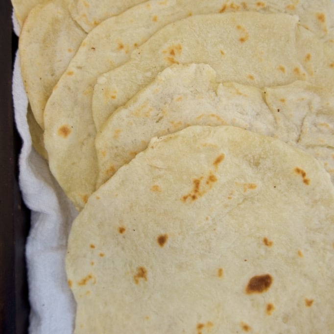 Easy Sourdough Tortillas Held Fast Home