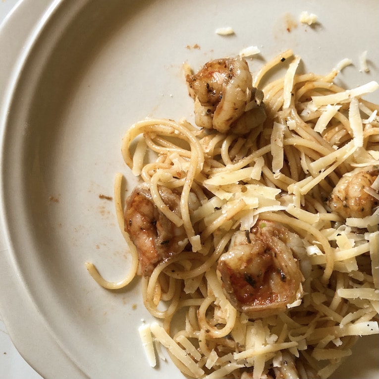 Shrimp Pasta in Light Tomato Sauce - Held Fast Home